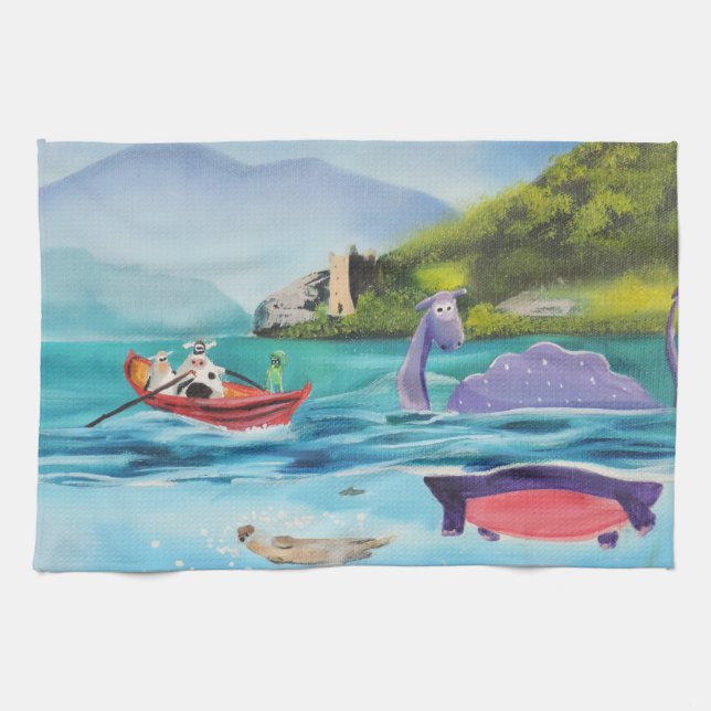 Linge De Cuisine Monstre G de peinture sous-marin BRUCE de Loch (Horizontal)