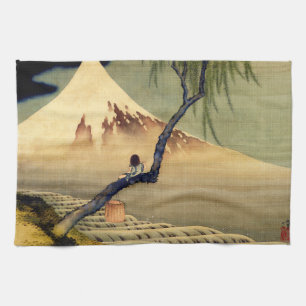 Linge De Cuisine Mont Fuji Japonais Vintage