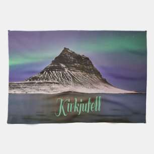 Linge De Cuisine Montagne de Kirkjufell en Islande Lumières du Nor