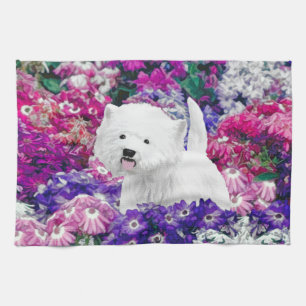 Linge De Cuisine Montagne Terrier blanc occidentale peignant l'art