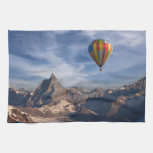 Linge De Cuisine Montagnes   Balloon à air chaud Matterhorn Alpes s