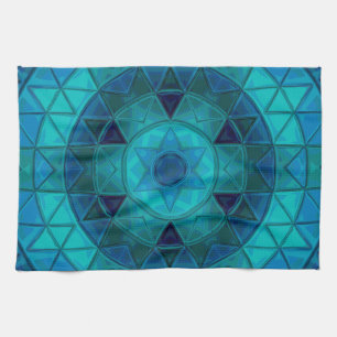 Linge De Cuisine Mosaic Mandala Flower Blue