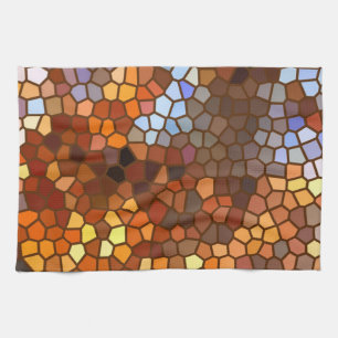 Linge De Cuisine Mosaïque d'automne Abstrait