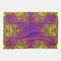 Mosaïque Kaleidoscope Fleur rose et jaune