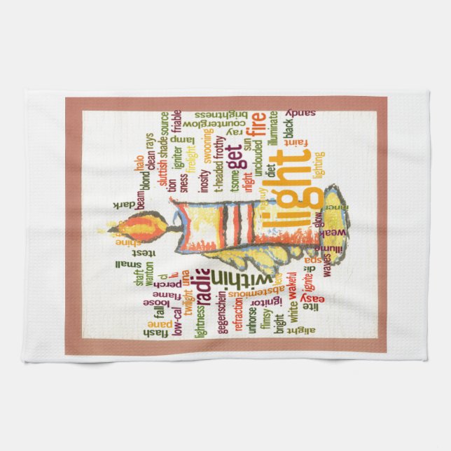 Linge De Cuisine Mot de flamme de bougie Cloud Art Imprimer (Horizontal)
