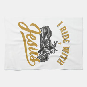 Linge De Cuisine Motard Chrétien Je Roule Avec Jésus Vintage Moto