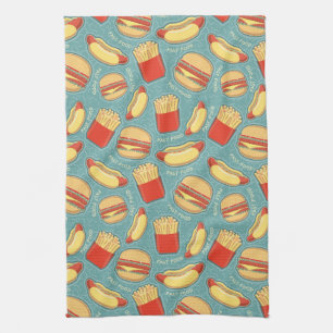 Linge De Cuisine Motif 3 d'aliments de préparation rapide