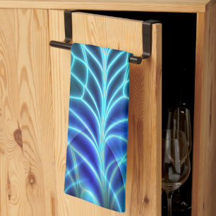 Linge De Cuisine Motif à répétition électrique bleu brillant