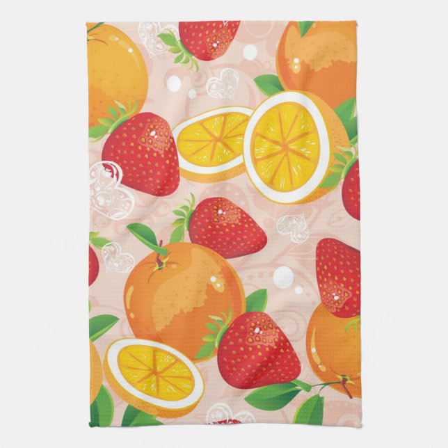 Linge De Cuisine Motif abstrait avec la fraise (Vertical)