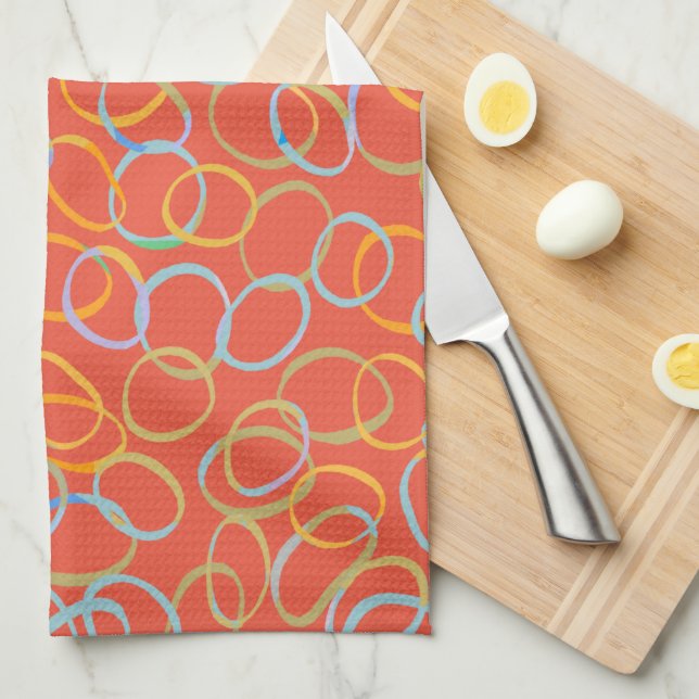 Linge De Cuisine Motif Abstrait Cool multicolore (Quart Plié)