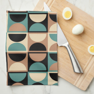 Linge De Cuisine Motif Abstrait Géométrique de Style Mid Century Mo