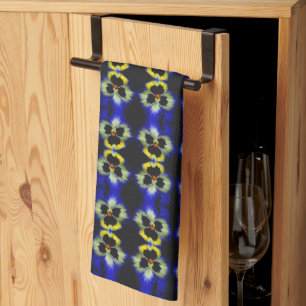 Linge De Cuisine Motif Abstrait Gras Bleu Pansy