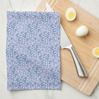Linge De Cuisine Motif abstrait tacheté gris et bleu