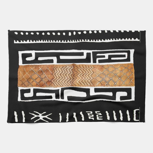 Linge De Cuisine Motif africain en tissu de boue (Horizontal)