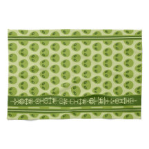 Motif Alien Vert Mignon avec Votre Nom en Glyphes