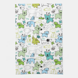 Linge De Cuisine motif animal d'arrière - plan d'enfants