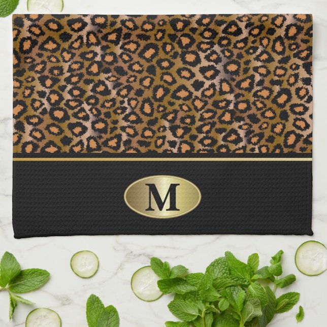 Linge De Cuisine Motif animal de Monogram Leopard (Plié)