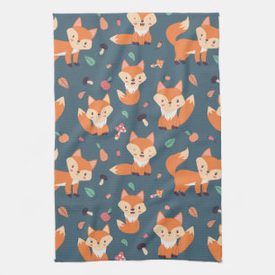 Linge De Cuisine Motif animal du renard orange