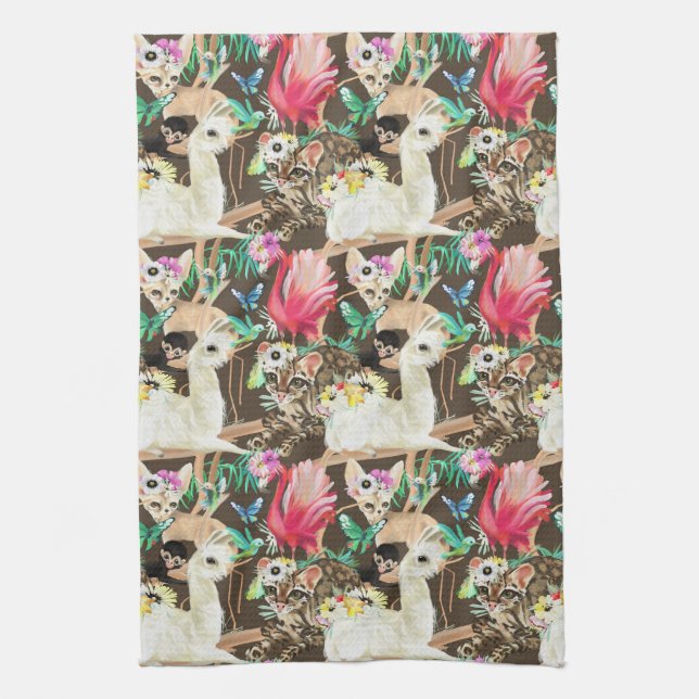 Linge De Cuisine Motif animal tropical (Vertical)
