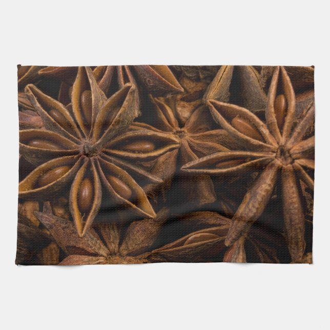 Linge De Cuisine Motif Anise Stars (Horizontal)