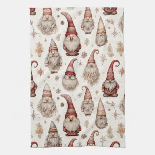 Linge De Cuisine Motif aquarelle de gnome rustique vintage de jardi