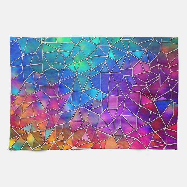 Linge De Cuisine Motif arc-en-ciel en verre tendu (Horizontal)