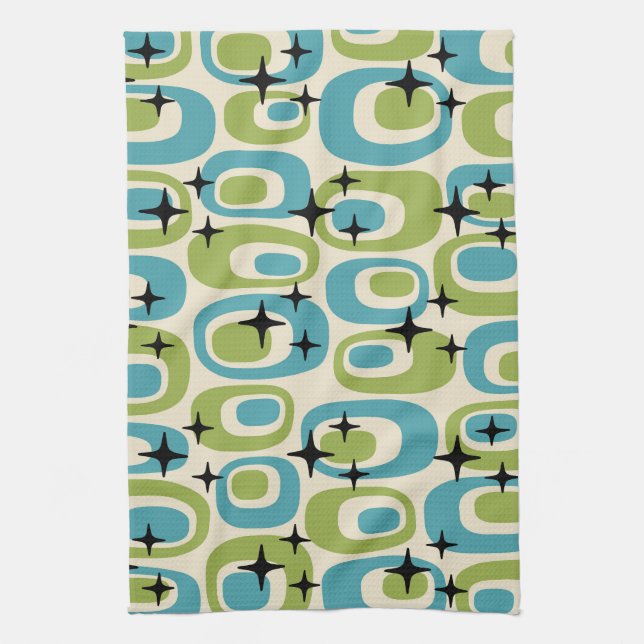 Linge De Cuisine Motif atomique moderne du milieu du siècle (Vertical)