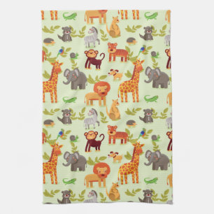 Linge De Cuisine Motif avec des animaux de bande dessinée