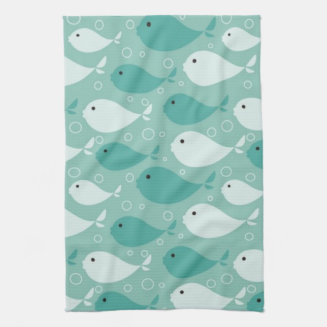 Linge De Cuisine motif avec des poissons (Vertical)