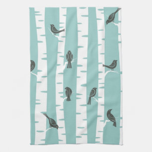 Linge De Cuisine Motif avec oiseaux et arbres