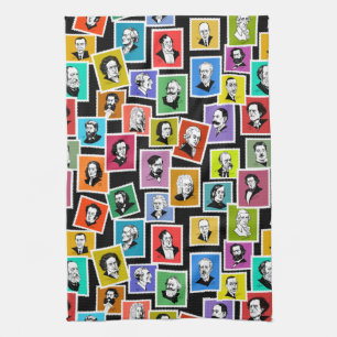 Linge De Cuisine Motif avec portraits des plus grands compositeurs
