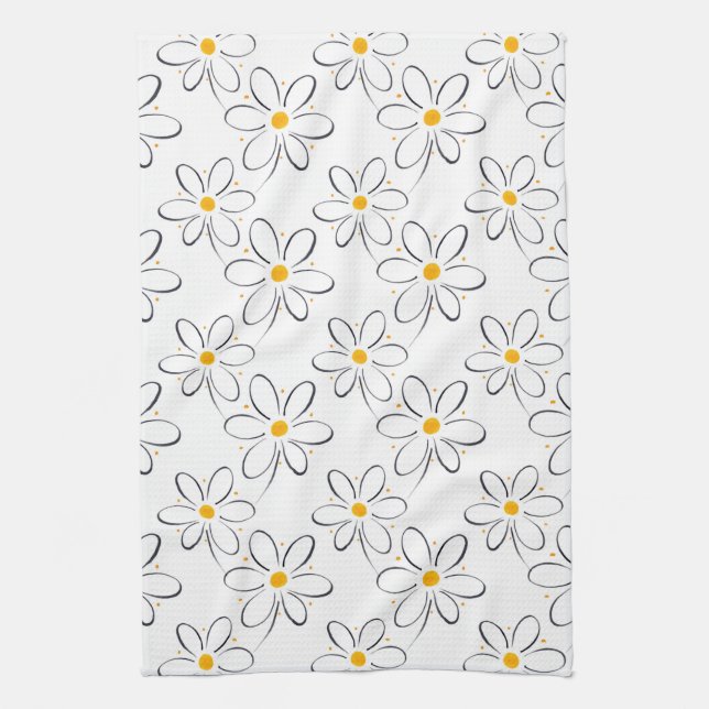 Linge De Cuisine Motif blanc (Vertical)
