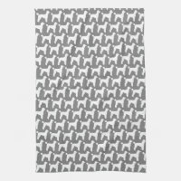 Motif blanc de silhouettes de caniche standard