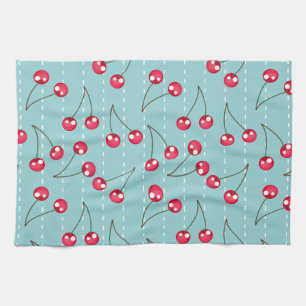 Linge De Cuisine Motif bleu et rouge d'Aqua mignon de cerises