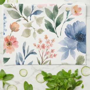 Linge De Cuisine Motif botanique moderne de fleur sauvage à l'aquar