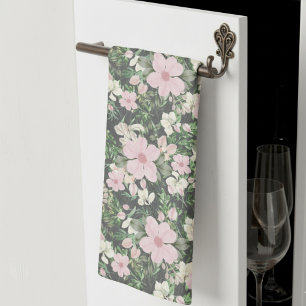 Linge De Cuisine Motif botanique rose vintage