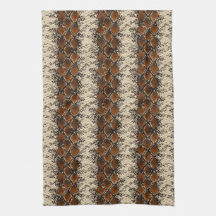Linge De Cuisine Motif Brown de peau de serpent de diamants
