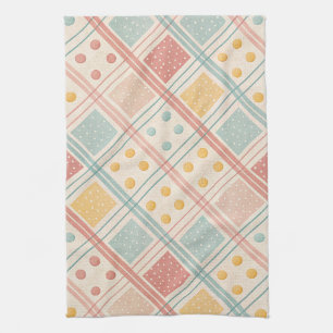 Linge De Cuisine Motif carreaux terracotta milieu du siècle