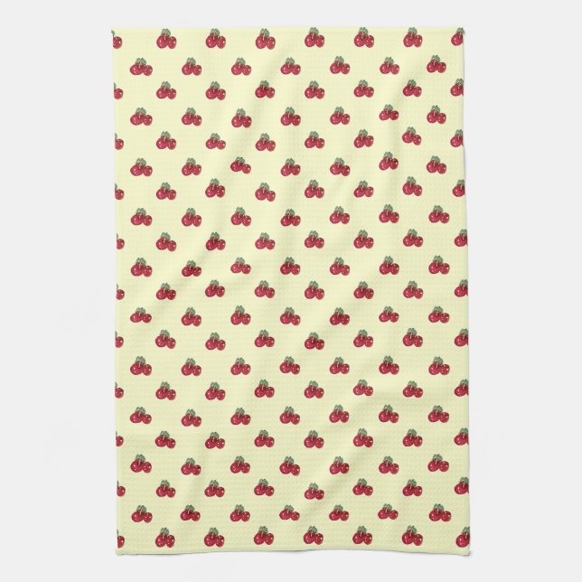Linge De Cuisine Motif cerises (Vertical)