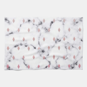 Linge De Cuisine Motif chic en marbre rose carré