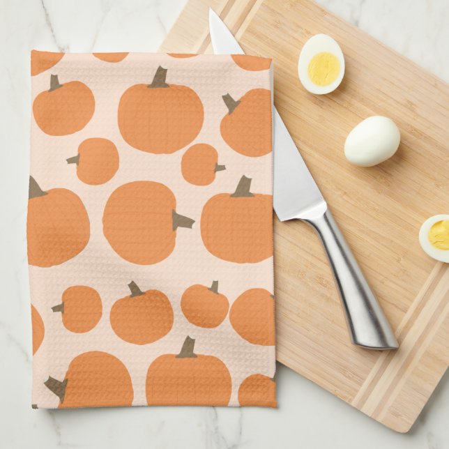 Linge De Cuisine Motif citrouille (Quart Plié)
