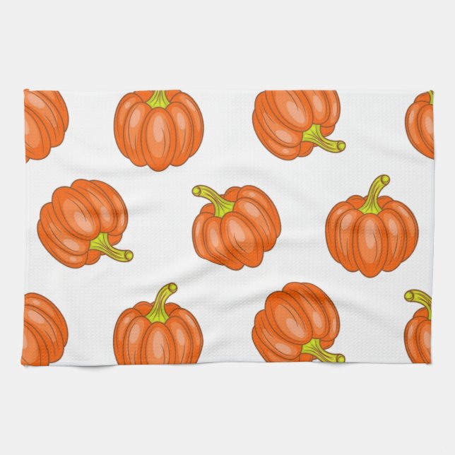 Linge De Cuisine motif citrouille (Horizontal)