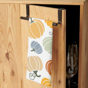 Linge De Cuisine Motif Citrouille d'automne coloré