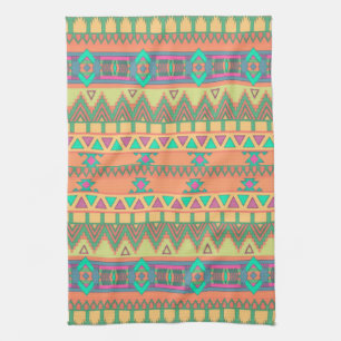 Linge De Cuisine Motif coloré de la tribu Aztec Ikat de Chevron Zi