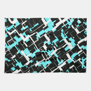 Linge De Cuisine Motif cool tendance noir blanc bleu