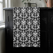 Motif damassé noir et blanc victorien