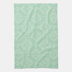 Linge De Cuisine Motif damassé vert