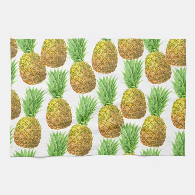 Linge De Cuisine Motif d'aquarelle ananas (Horizontal)