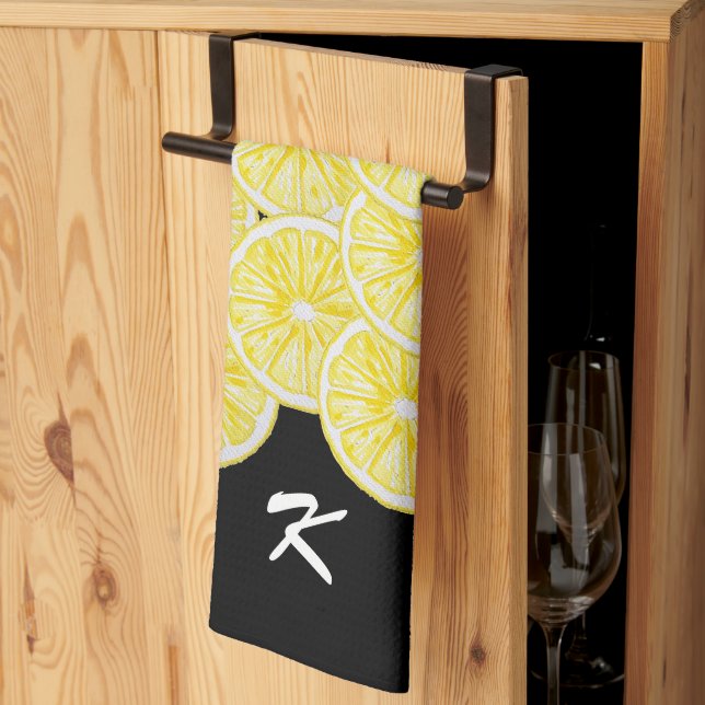 Linge De Cuisine Motif d'aquarelle de tranches de citron (Pliage en tiers)