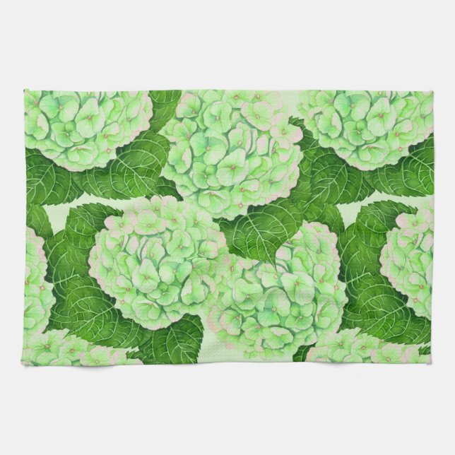Linge De Cuisine Motif d'aquarelle Hydrangea (Horizontal)